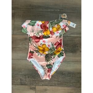 NWT Kona Sol Women Swimsuit Size M Full Coverage Removable Strap Tummy Control